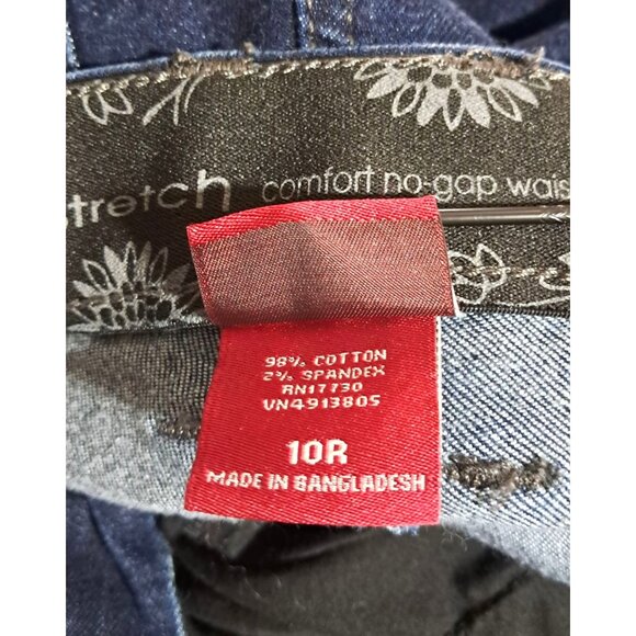 Merona Womens Dark Wash Straight Leg Stretch Jeans Size 10R Cotton Blend - Picture 3 of 11